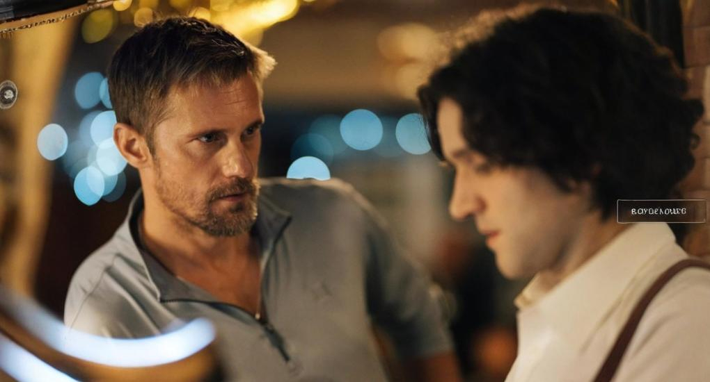 Alexander Skarsgard and Henry Melling in Pillion. (A24)