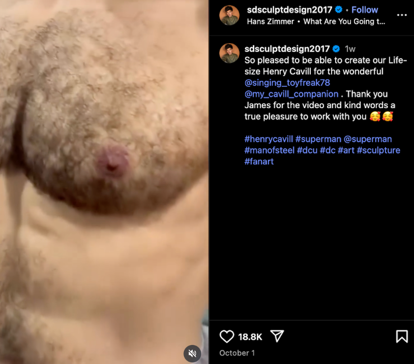 Was This Life-Sized Henry Cavill Doll Too Hot For Instagram? – DNA