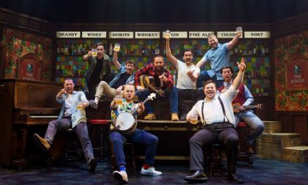 The cast of The Choir Of Man performing in The Jungle pub set