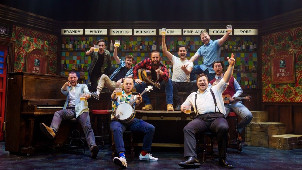 The cast of The Choir Of Man performing in The Jungle pub set