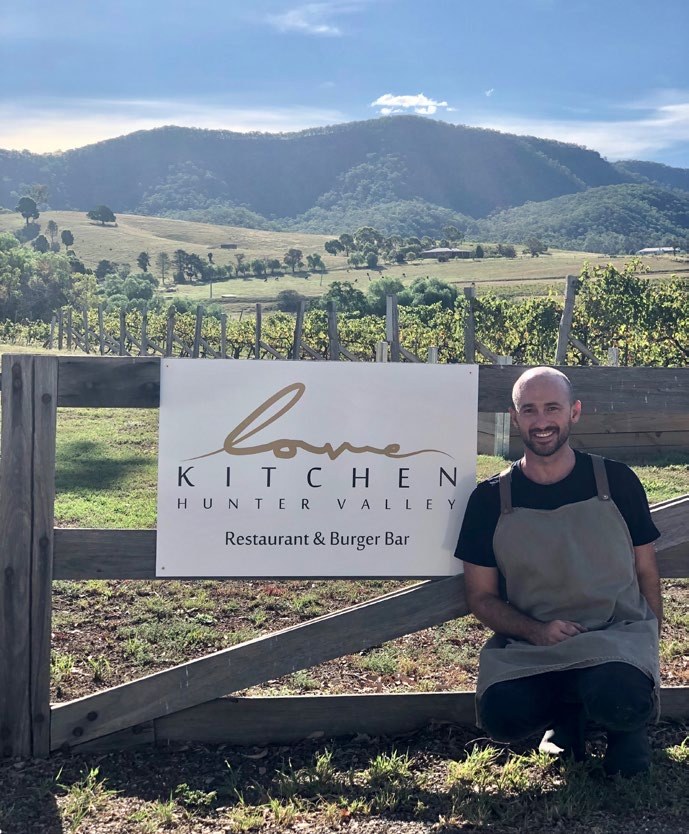 James Wright outside Love Kitchen Hunter Valley, the restaurant he bought to escape