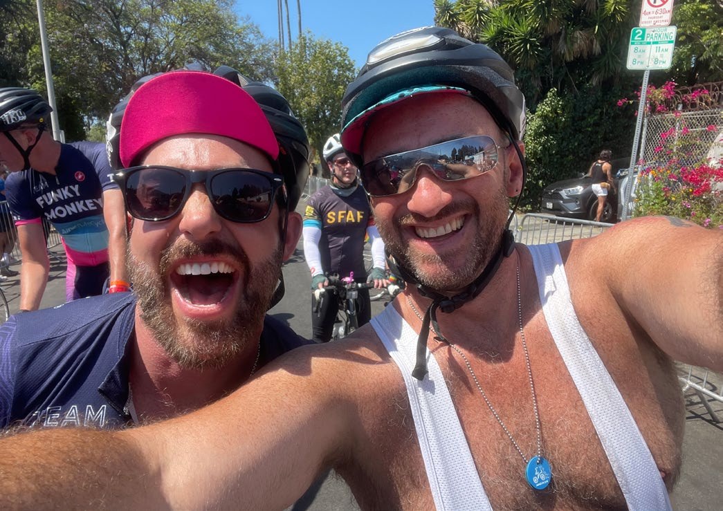 A happy and proud gay man living with HIV at AIDS/LifeCycle