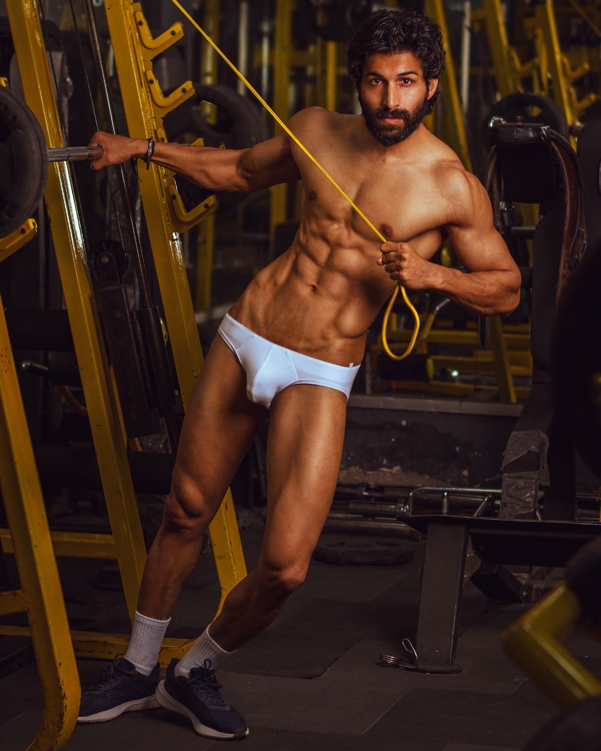 Arvind Baldiya performing cable resistance training