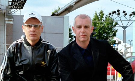 Pet Shop Boys' Neil Tennant and Chris Lowe pictured together on a London street