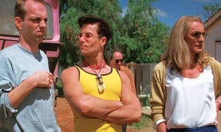 Hugo Weaving, Guy Pearce and Terence Stamp in The Adventures of Priscilla, Queen of the Desert