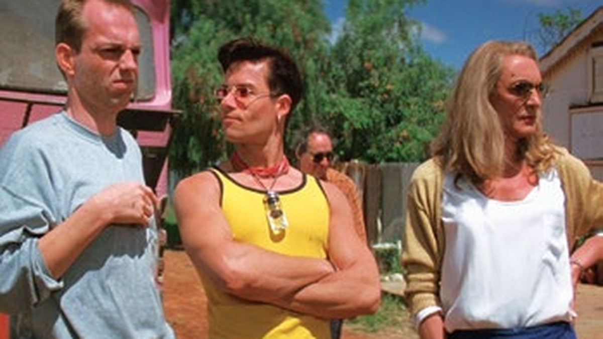 Hugo Weaving, Guy Pearce and Terence Stamp in The Adventures of Priscilla, Queen of the Desert